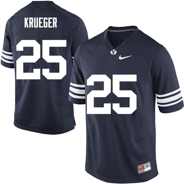 Men #25 Taggart Krueger BYU Cougars College Football Jerseys Sale-Navy